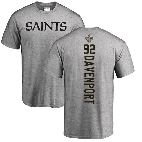 Men New Orleans Saints Ash Marcus Davenport Backer NFL Football #92 T Shirt